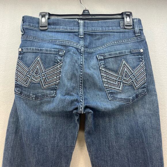 7 For All Mankind Jeans Women's 30 Blue Standard Button Fly A-Pocket Normcore - Picture 10 of 15